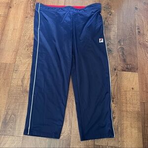 Fila sport men’s athletic pants Sz large cut big polyester blue red white